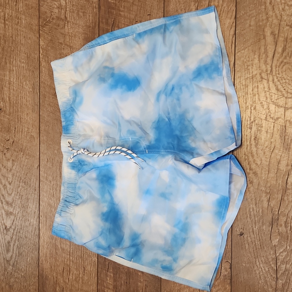 Men's Tie Dyed Look Swim Trunks